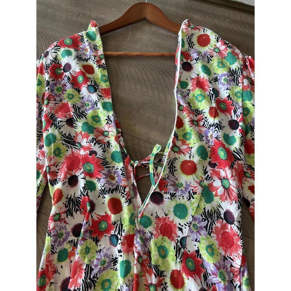 NWT AFRM Caprice Long Sleeve Mini Dress in Summer Daisy Bouquet Women’s size XS - Picture 8 of 13